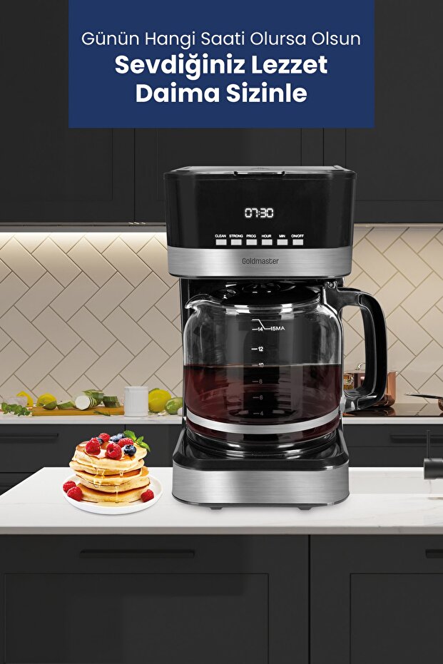 Hazz 1.8 Liter - Coffee Machine with Glass Jug, Washable Filter and Automatic Timer - 2