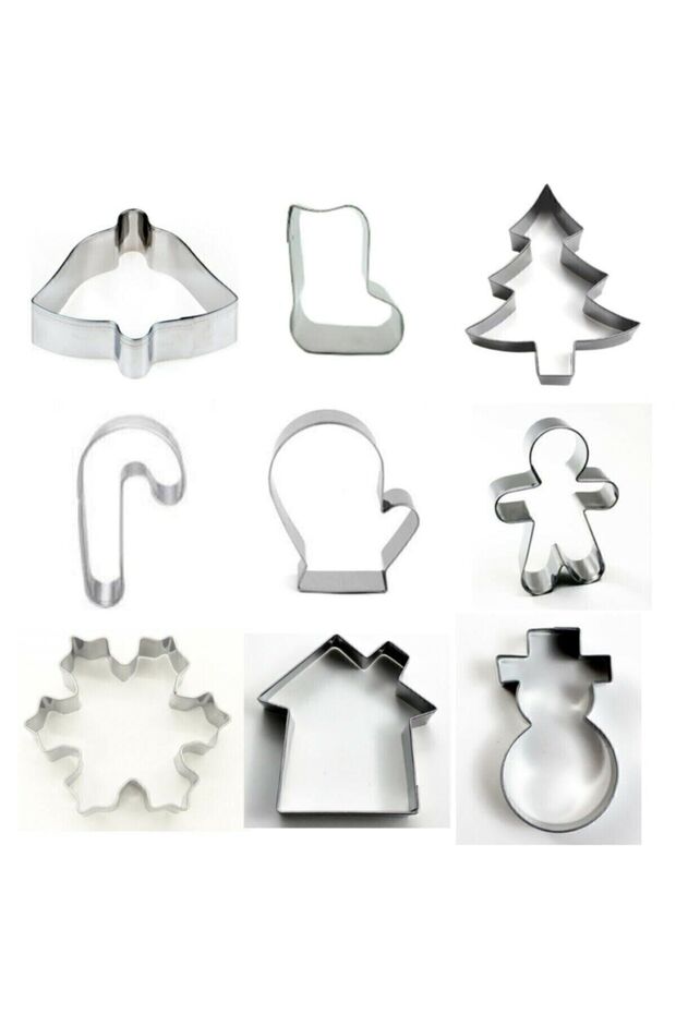 Bell-booties-pine-walking-gloves-ginger Man-snow-house-snowman Cookie Mold New Year Set