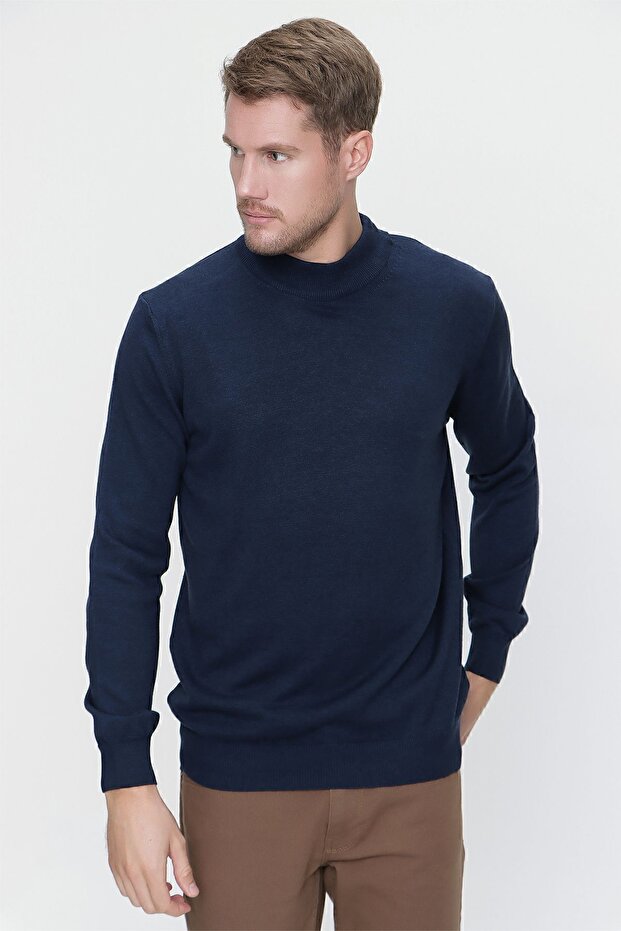 Basic Dynamic Fit Relaxed Fit Half Turtleneck Knitwear Sweater