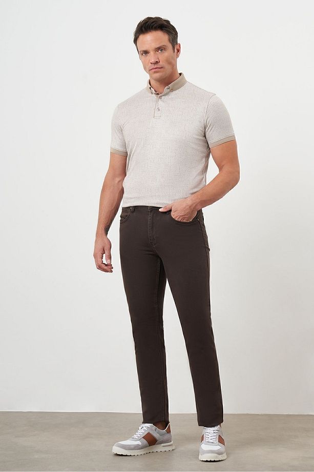 Erkek KAHVE Mevsimlik Pamuk 5 Cep Dynamic Fit Jean Pantolon - 5
