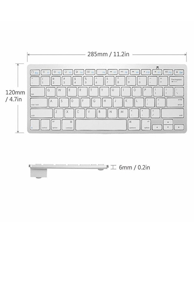 Samsung Galaxy Tab A7 T500 T505 Bluetooth Klavye Slim Model Kablosuz Wireless Q Klavye - 3