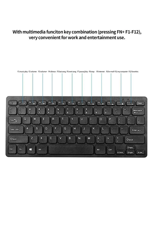 Casper Nirvana N210 Kablosuz Wireless Taşınabilir Klavye Mouse Set Q Klavye - 4