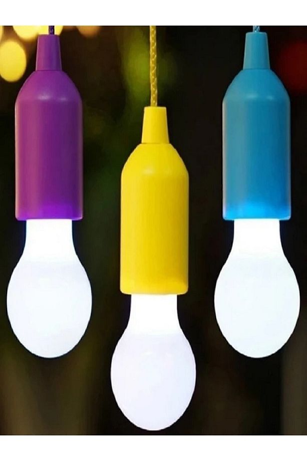 Pilli Çek Bırak Ipli Asılabilir Taşınabilir Ampül Kamp Lambası Çadır Led Işıldak tekli - 1