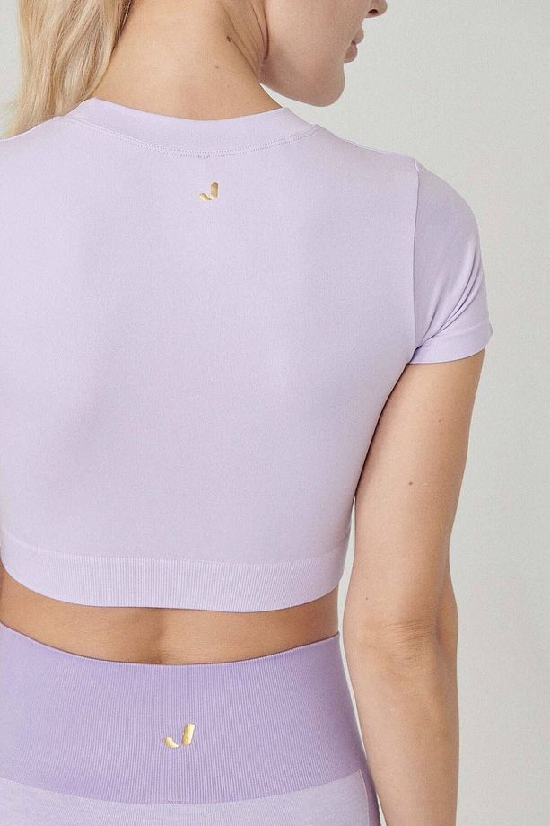 Captiva Yumuşak Dokulu & Esnek Crop Top Mor - 3