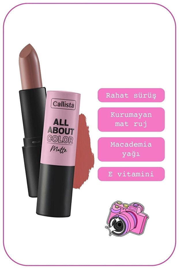 All About Color Matte Lipstick Nemlendirici Mat Ruj - 507 Kiss Me More - Nude - 2