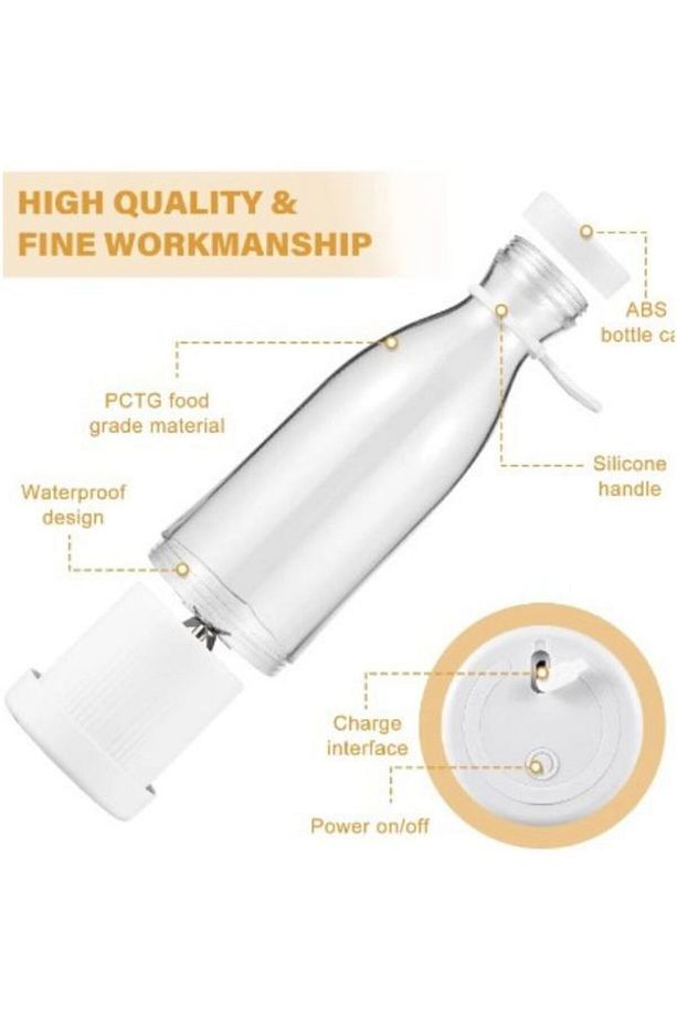 Taşınabilir 420 ml Blender, Smoothie Blender, Şarjlı Mini Blender - 6