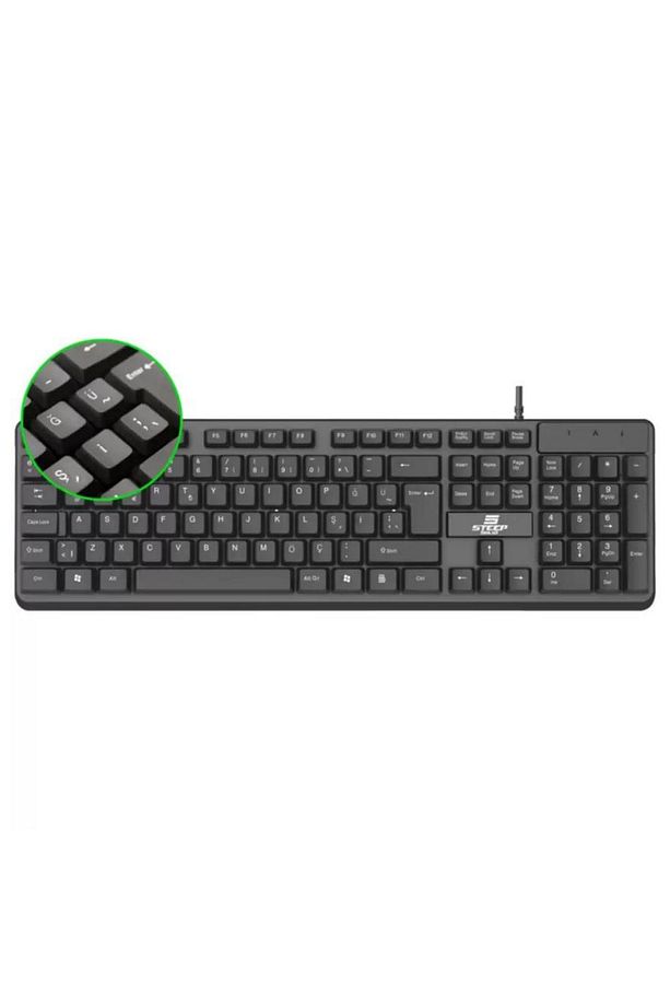 Pars Power Steep Solid St-01 Kablolu Standart Ofis Klavyesi - Türkçe Q Klavye Steepst01klv - 2