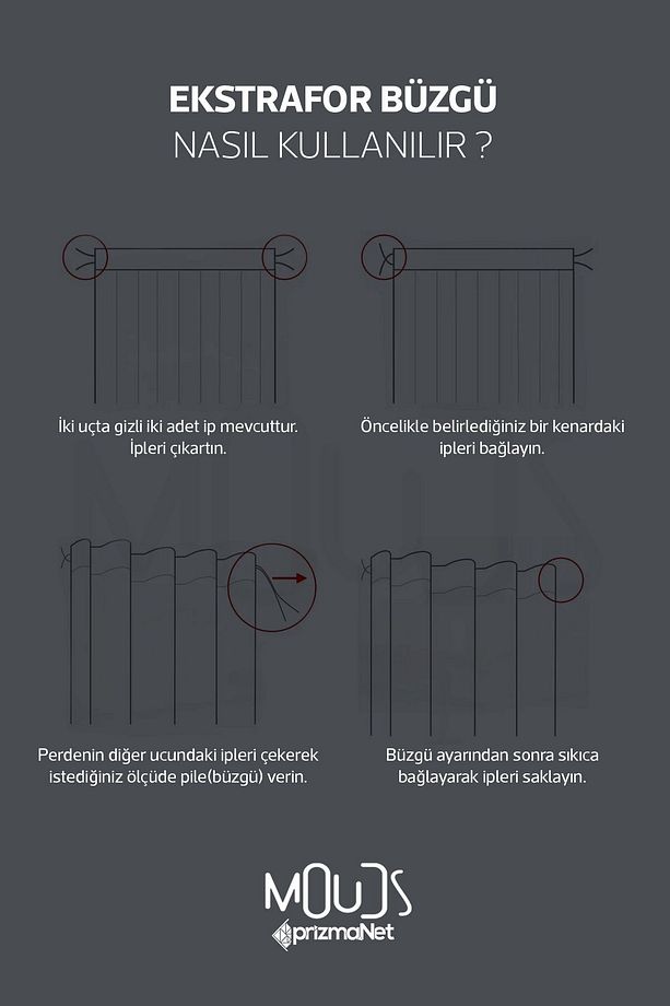 Fırça Desenli Fon Perde Genç Odası Oturma Odası Süet Dijital Baskılı Ekstrafor Büzgü TEK KANAT - 4