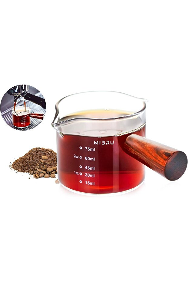 Coffee mesure jug wood handle 75 ml