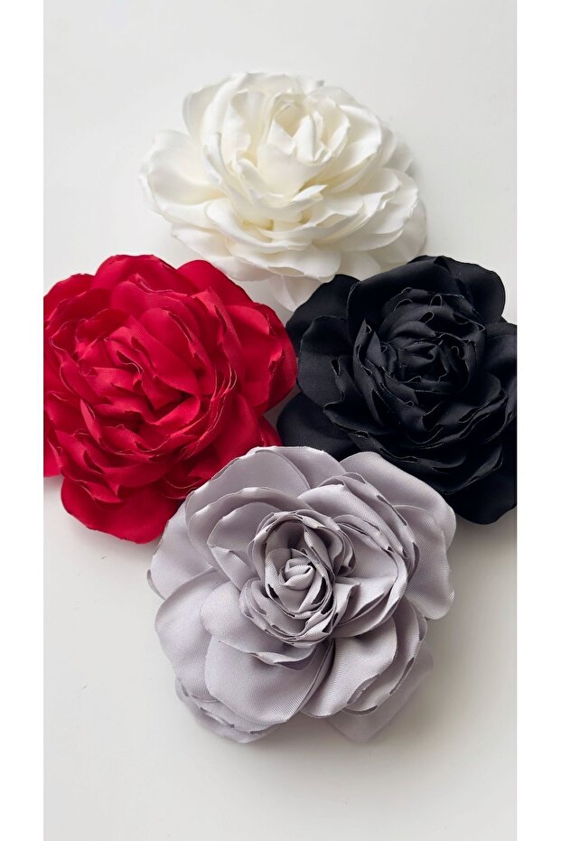 4'lü Set İğneli Kumaş Çiçek Broş Gül Broş - 1