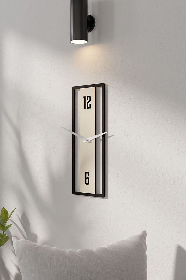 Dekoratif Minimal Dikdörtgen Duvar Saati - 3