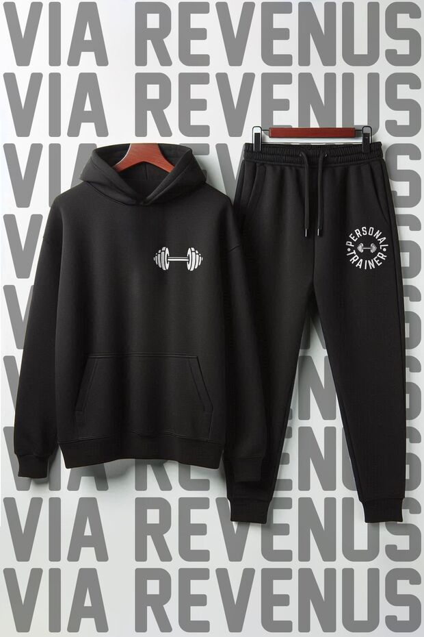 Personal Trainer Printed Unisex Wide Fit Soft Fabric Hooded Tracksuit Set