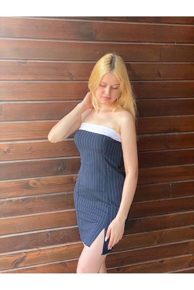 Kadın Açık Omuzlu Sandy Örme Elbise - 1