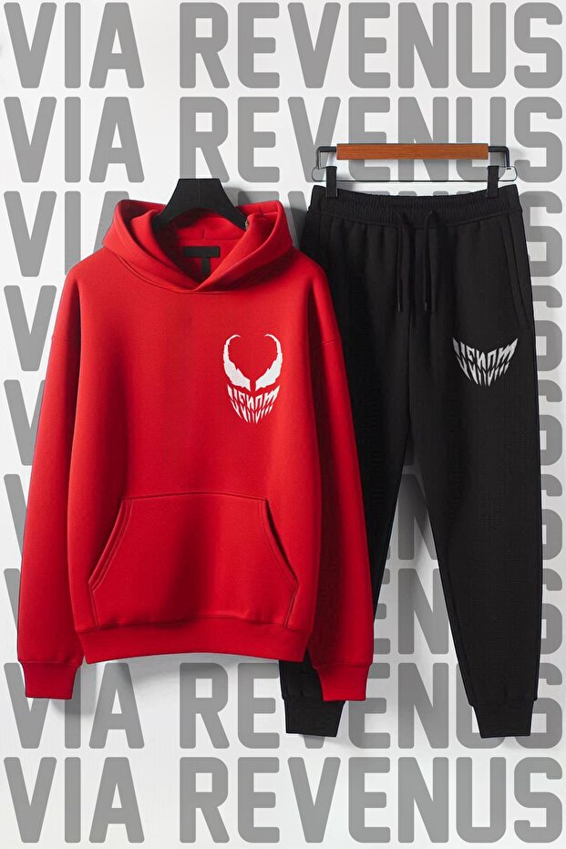 Printed Unisex Wide Fit Soft Fabric Hooded Tracksuit Set