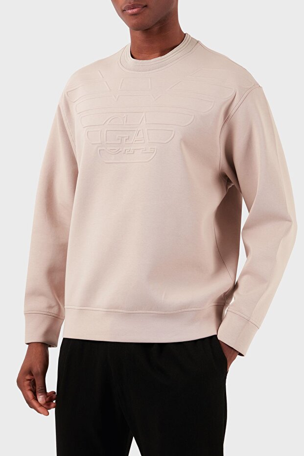 Cotton Blend Crew Neck Regular Fit Sweat Men's SWEAT 3D1MDX 1JHSZ 0178