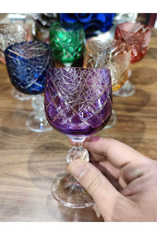 PANDORANINKUTUSU BOHEMİA CRİSTAL YILDIZ DESEN KAHVE YANI SU BARDAĞI 150 CC - 1