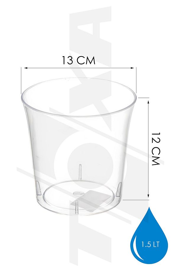 1.5 Litre Salep Orkide Saksısı Tabaksız Şeffaf Plastik Saksı - 2