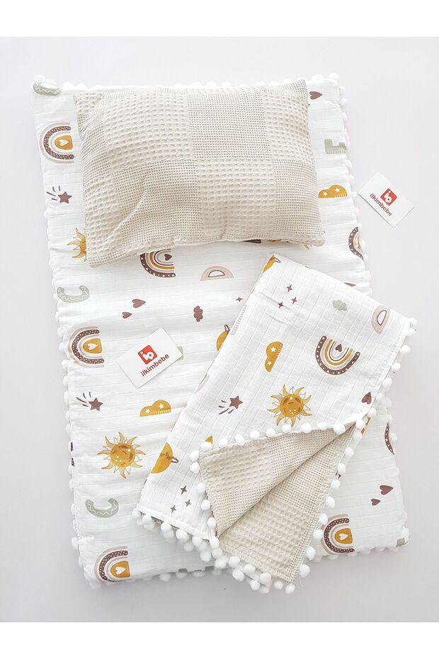 Baby Changing Set with Blanket, Cushion, Muslin, Baby Pillow, Newborn, Crib, Baby Products