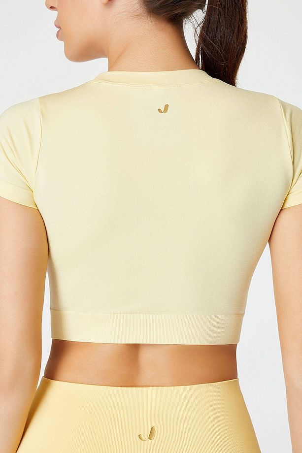 Captiva Yumuşak Dokulu & Esnek Crop Top Sarı - 4