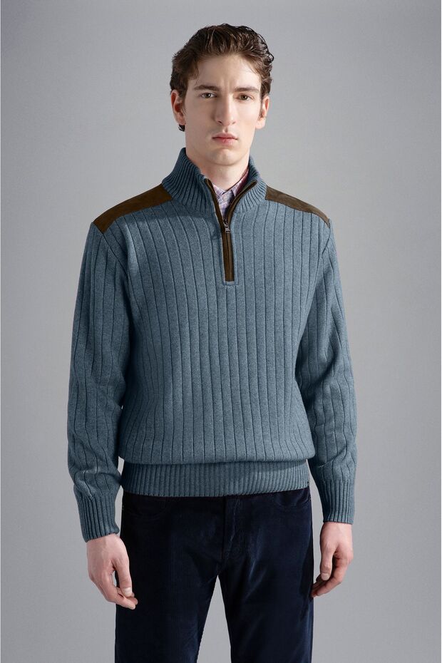 MEN'S ZIPPED PULLOVER C.W. WOOL - 1