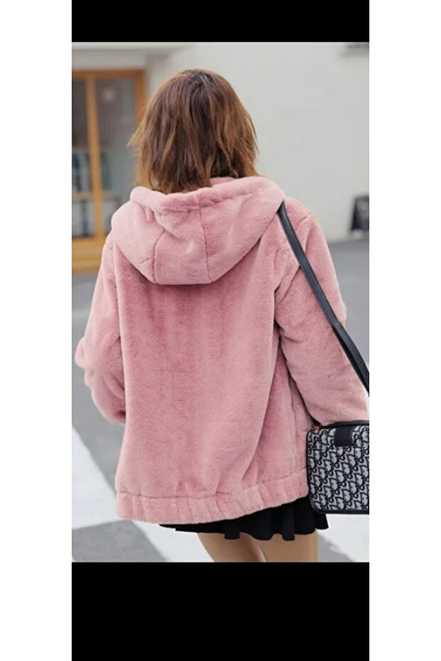 unlined hooded zippered rubberized fleto pocket inside and outside welsoft plush jacket