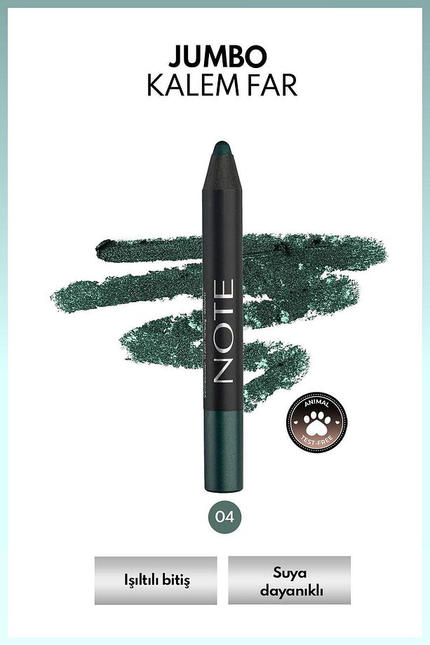Jumbo Eyeshadow Pencil Waterproof Işıltılı Suya Dayanıklı Kalem Far 04 Emerald - Yeşil - 1