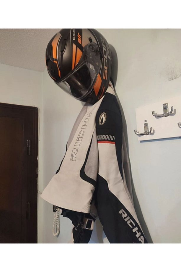 Motosiklet Bisiklet Scooter Kask Ve Mont Duvar Askısı Kask Tutucu Mont Askılıklı Vida Dübel Dahil V2 - 4