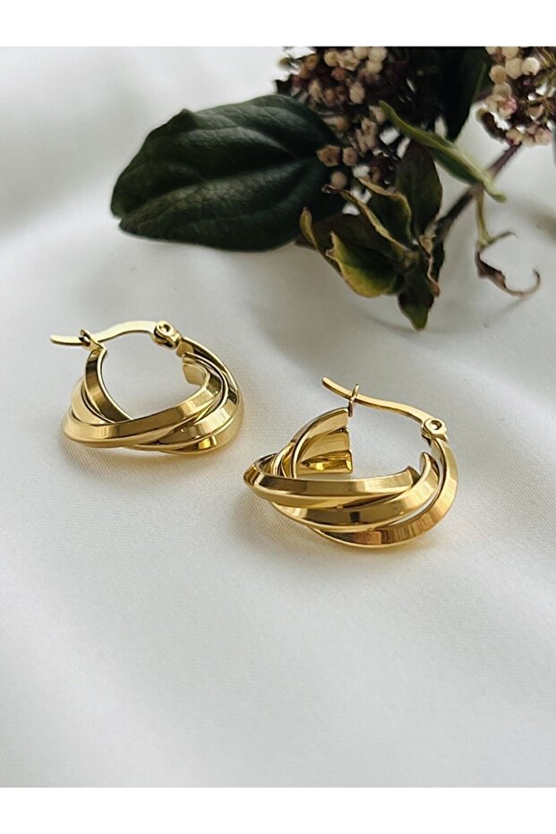 Steel Triple Hoop Earrings