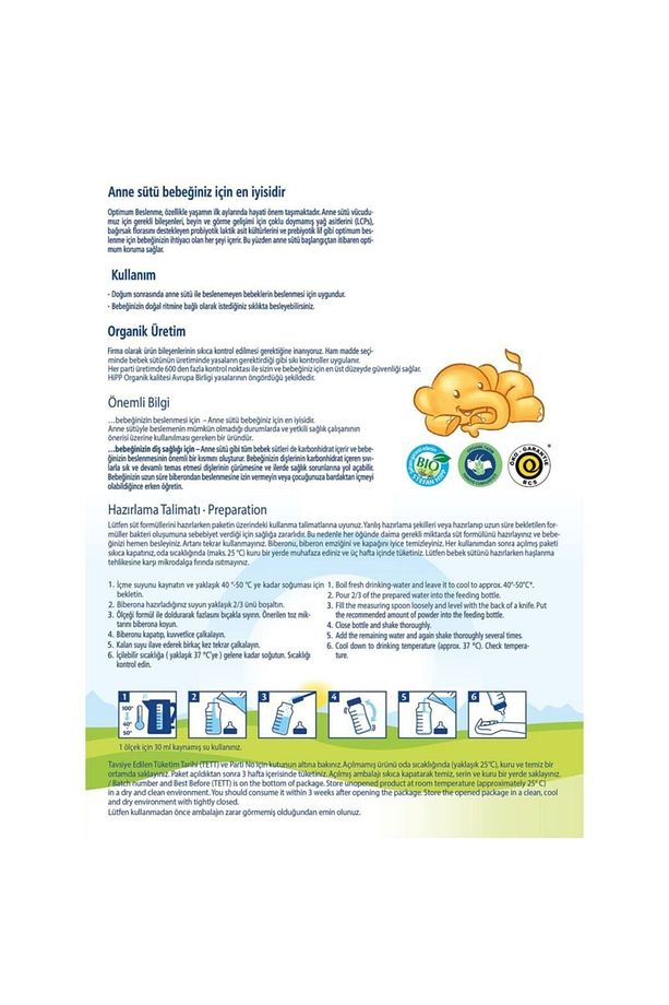 1 Organic Combiotic Bebek Sütü 800 Gr - 3