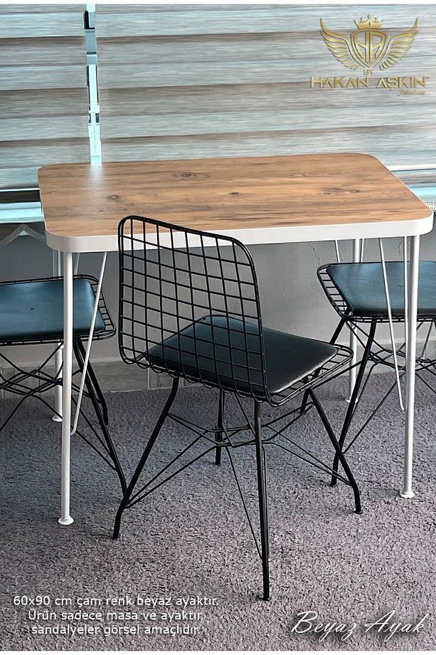 Beyaz Metal Ayaklı 60x90 Cm KALINLIKLI (TEK MASA) Eclipse Mutfak - Balkon - Çalışma Masası 2024 - 8