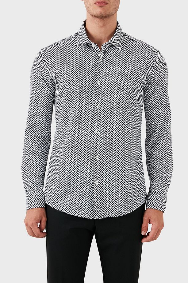Streç Desenli Regular Fit Gömlek Erkek GÖMLEK 50522068 001 - 5