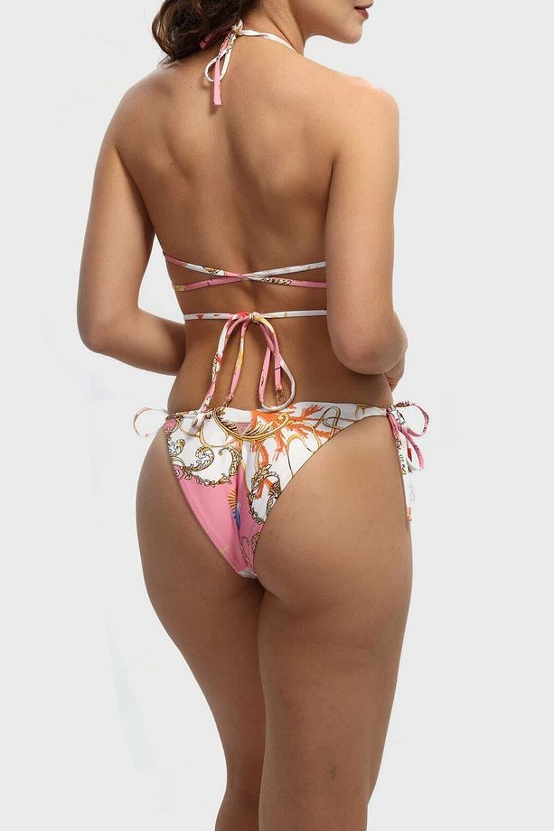 Desenli Bağlama Detaylı Removable Üçgen Bikini Üstü Bikini Üstü E3gj06mc04r P63w - 3