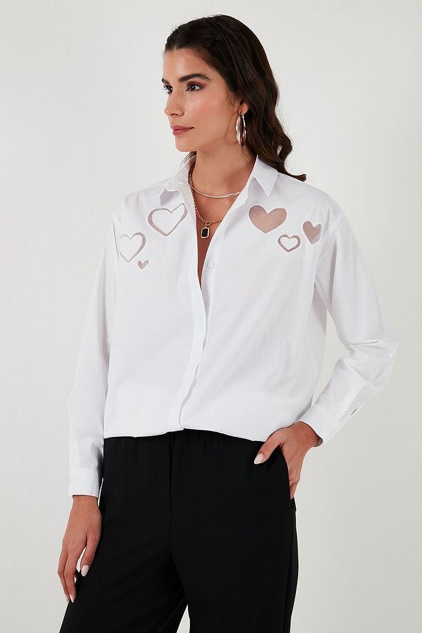 Kalp Detaylı % 100 Pamuk Regular Fit Gömlek  GÖMLEK 51443511 - 6