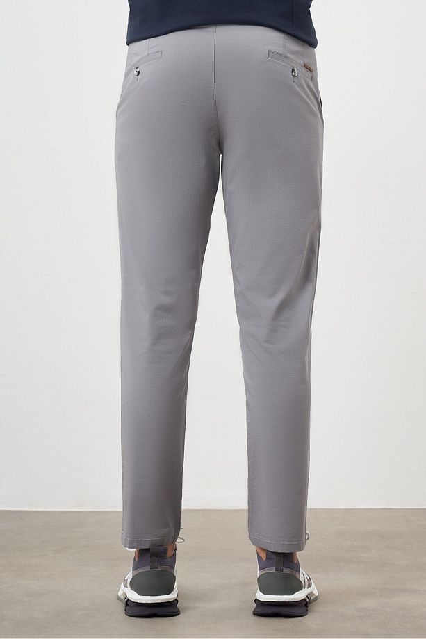 Erkek Gri Yazlık Pamuk Yan Cep Dynamic Fit Chino Pantolon - 3