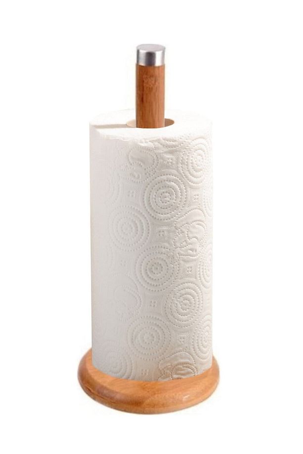 Bambu Kağıt Havluluk Doğal Bamboo Kağıt Havlu Askısı Ahşap Askılık Mutfak Tezgah Üstü Kağıt Havluluk - 3