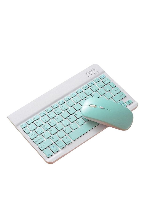 Tüm Cihazlara Uyumlu Akıllı Taşınabilir Şarj Edilebilir Kablosuz Bluetooth Klavye + Mause - 2