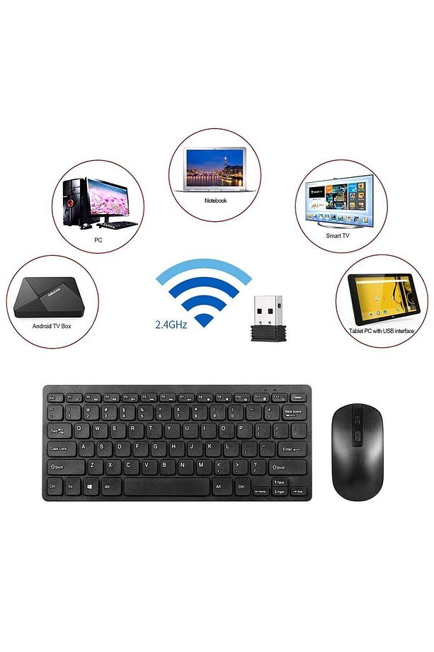 Lenovo Tab M10 Kablosuz Wireless Taşınabilir Klavye Mouse Set Q Klavye - 2