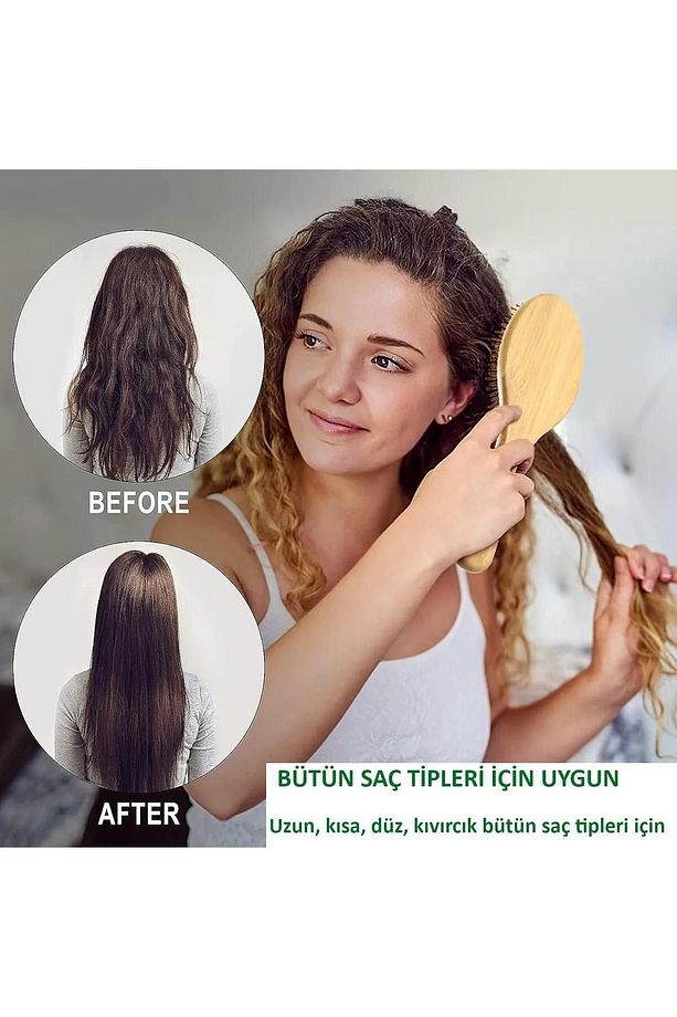 1 Adet Doğal %100 Bambu Tarak - 3