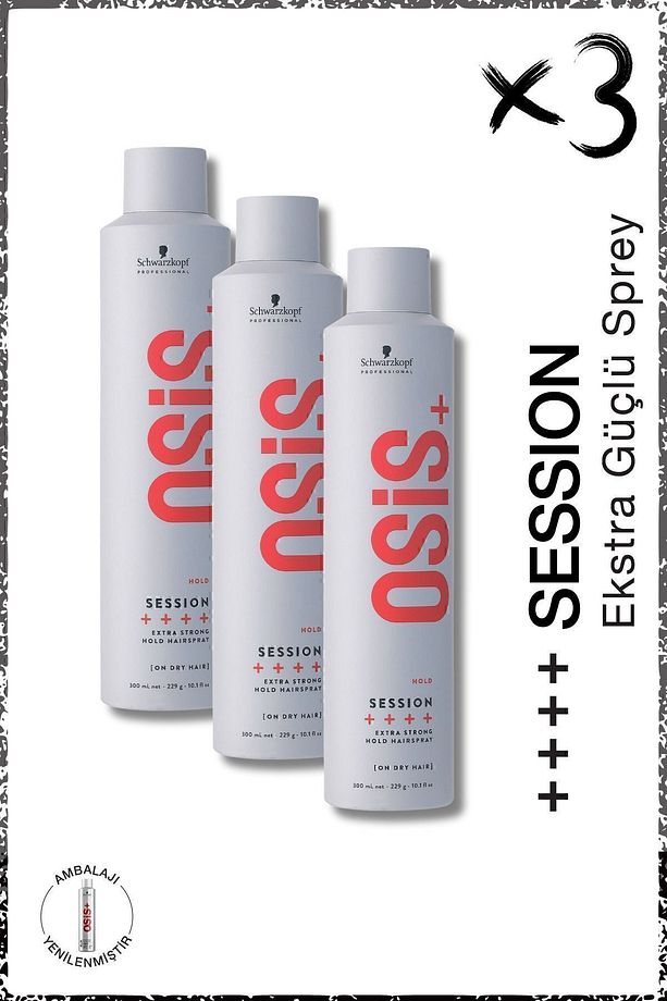 Session Ekstra Güçlü Tutucu Sprey 500ml x 3 Adet | Neme, Isıya ve Rüzgara Karşı Kalıcı Koruma - 1