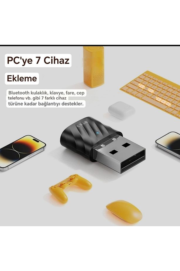 Toocki Bluetooth Adaptör 5.3 Süper Hızlı Yüksek Performan Düşük Gecikme Son Nesil Teknoloji - 5