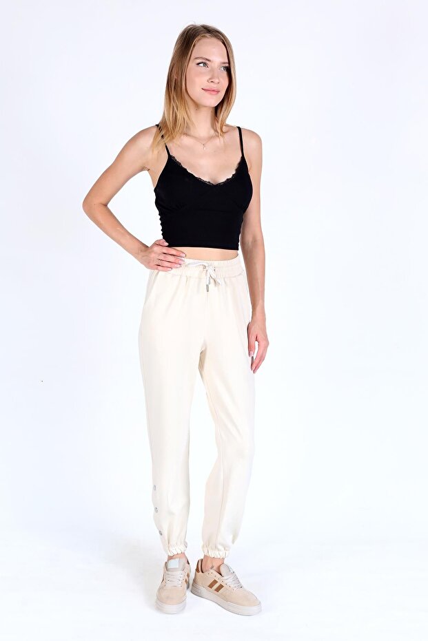 بدلة رياضية بأرجل باللون البيج موديل 4281A - 6