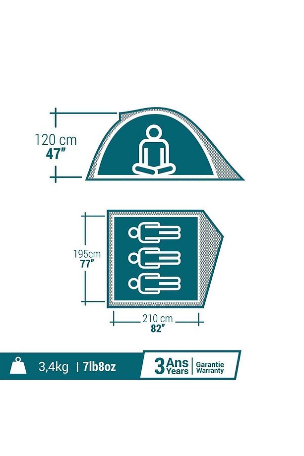 Quechua 3 Kişilik Kamp Çadırı - Mh100 - 3