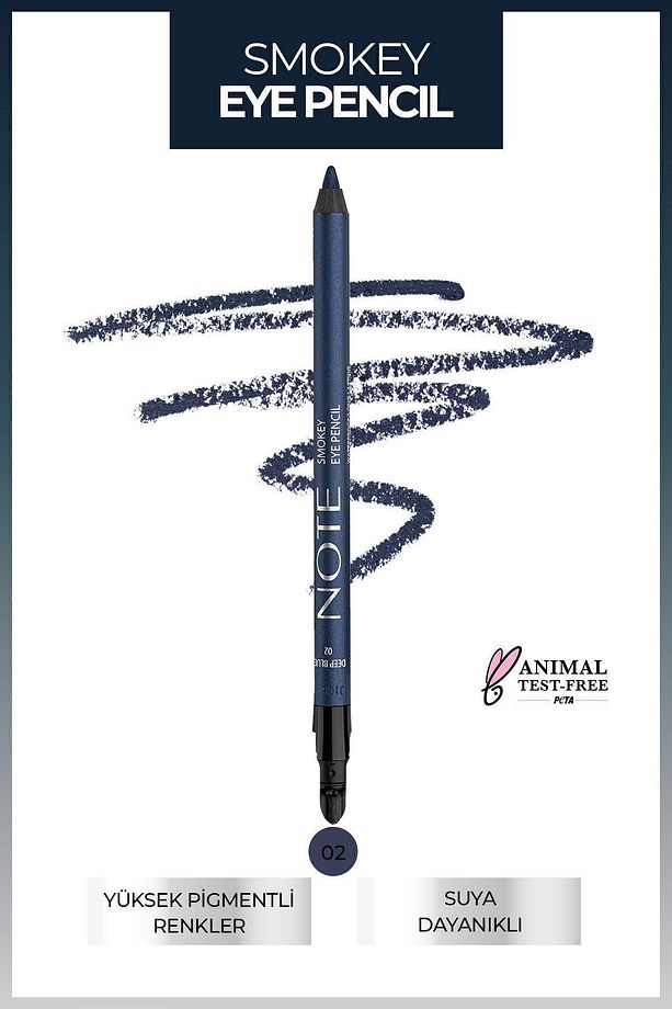 Smokey Eye Pencil Waterproof Aplikatörlü Suya Dayanıklı Göz Kalemi - 02 Deep Blue - Lacivert - 1