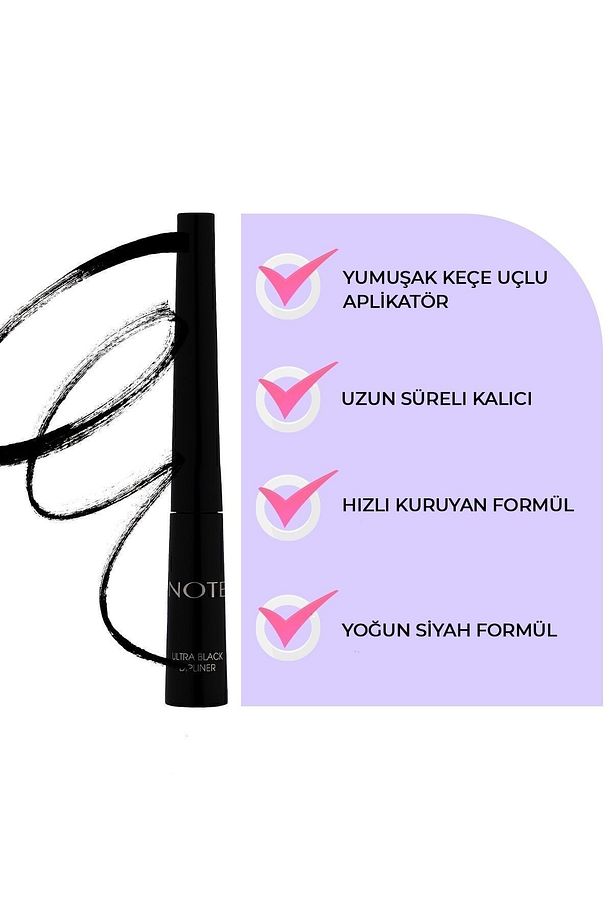 Ultra Black Dipliner Keçe Fırça Uçlu - Siyah - 2