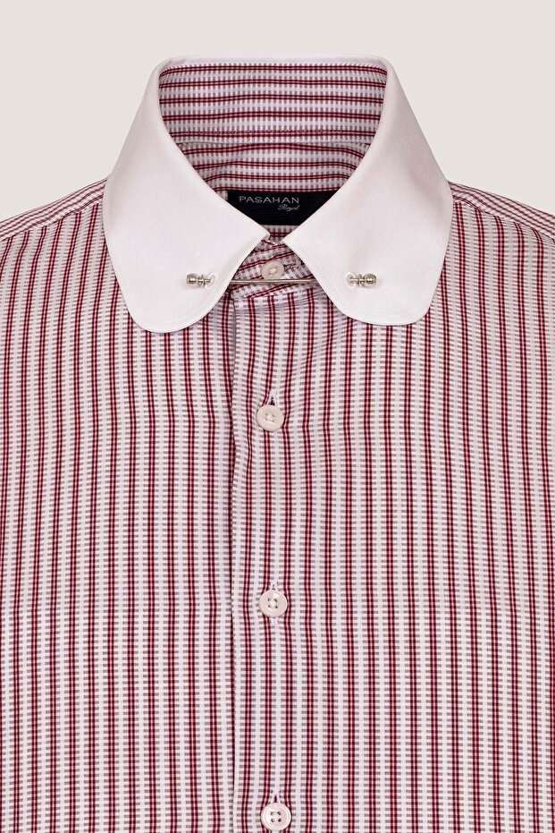 Çizgili Bebe Yaka Iğneli Gömlek - 5