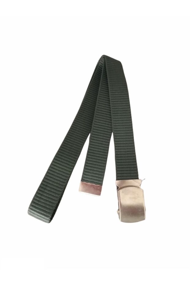 External Khaki Belt with Metal Buckle - Military Belt