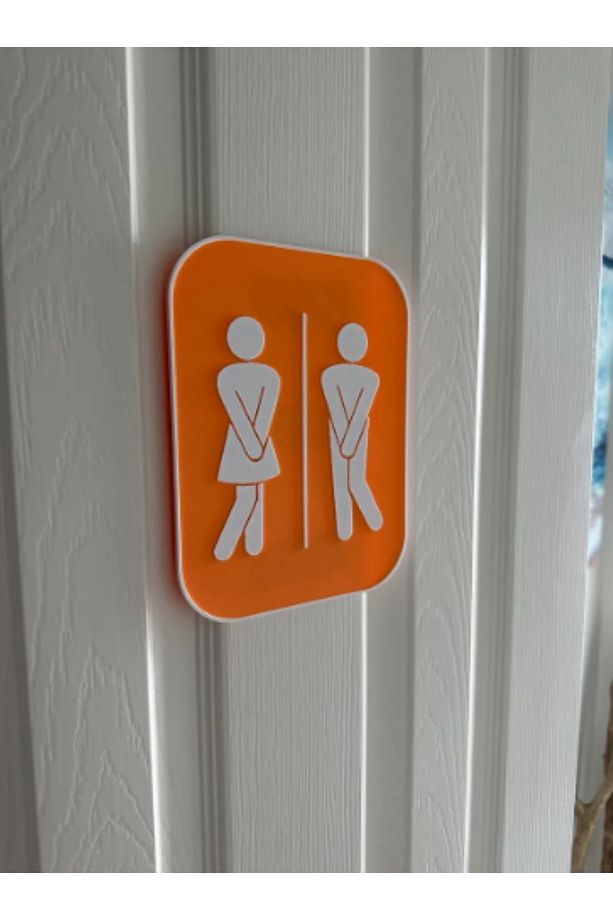 Wc Tuvalet Banyo Kapı Süsü Kadın Erkek Kapı Işareti - 1