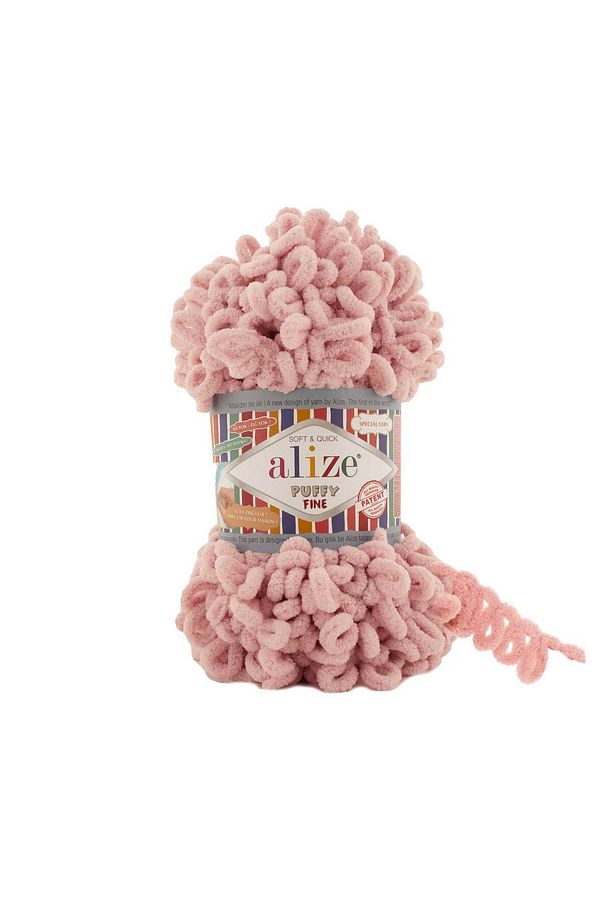 Puffy Fine 340 Pudra Pembe Parmakta Örülen El Örgü İpi 100 Gr. - 1