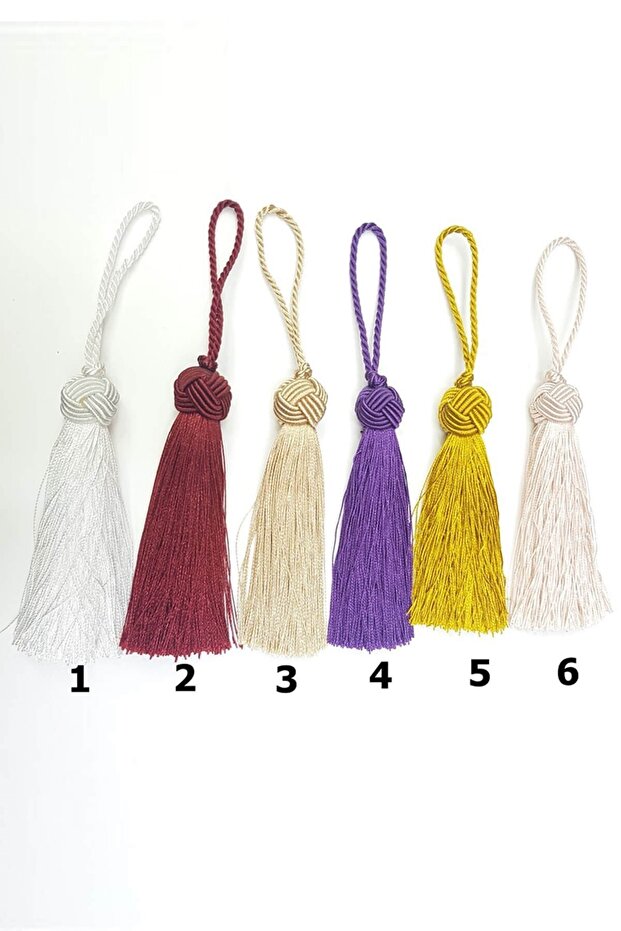 Knitted Single Tassel with Knobs 12cm