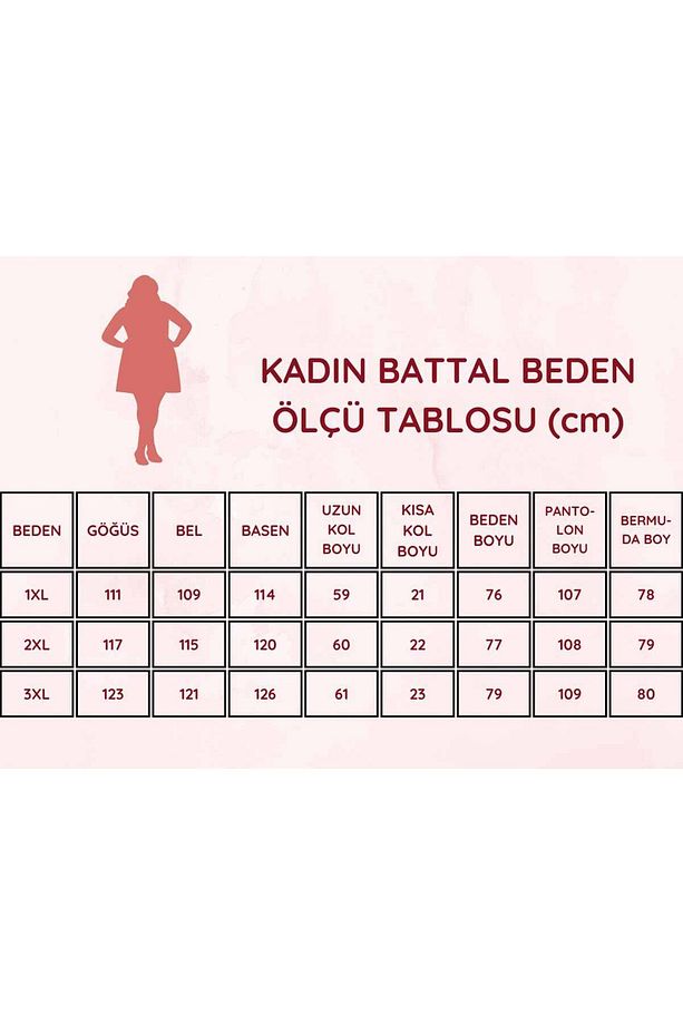 Gül Kurusu Cepli Büyük Beden Pijama Takımı 2798uyb - 5